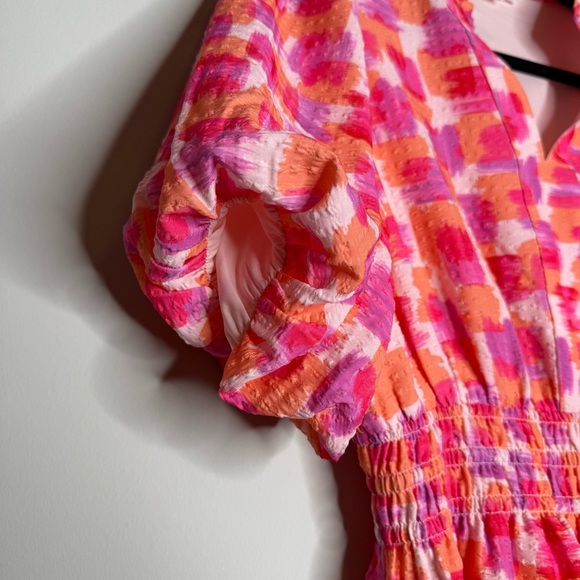 PUFF SLEEVE PRINT FLUTTER DRESS - Picture 9 of 12